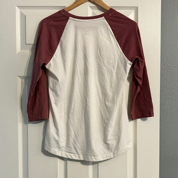 Pumpkin Spice Natural Reflections Orange White Long Sleeve Ringer Tee T Shirt S - Picture 3 of 4